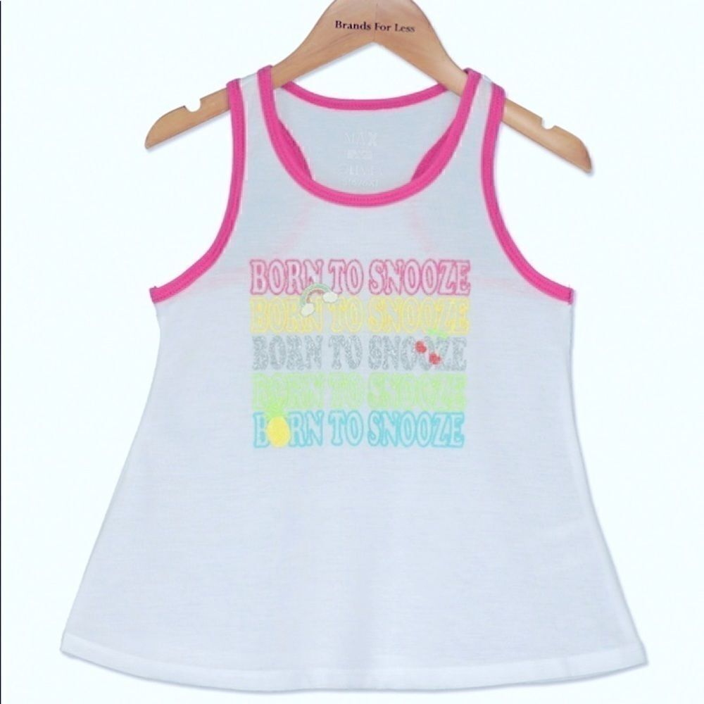 🛍️Max & Olivia kids Girls Graphic print tank Top  Neckline Size :Medium🎊